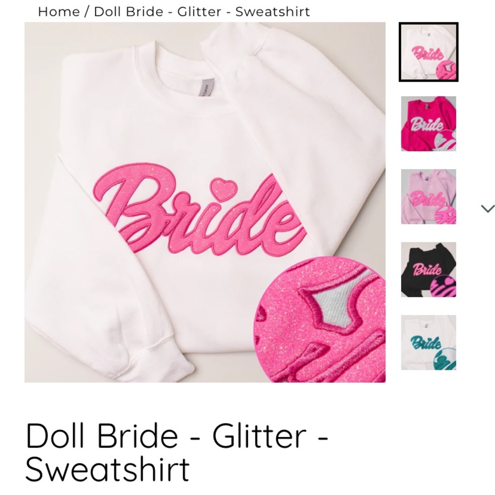 Crewneck with pink glitter BRIDE